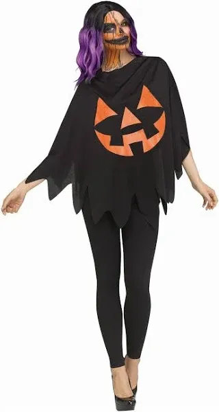 Fun World Costumes Adult's Jack-O-Lantern Poncho