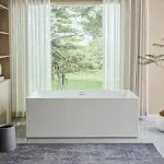 Vanity Art 30-in x 59-in White/Integrated Overflow Acrylic Freestanding Soaking Bathtub with Drain (Center Drain) Lowes.com