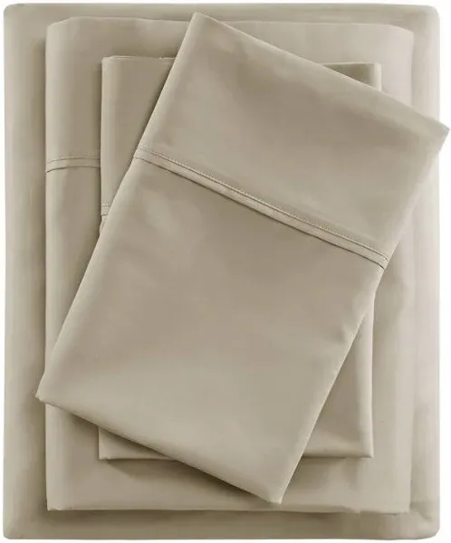 400 Thread Count Wrinkle Resistant Cotton Sateen Sheet Set Beautyrest