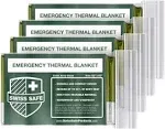 Swiss Safe Mylar Thermal Blankets + Bonus Space Blanket - Compact &amp; Insulated...