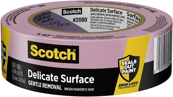 3M Scotch 79749 Safe-Release Painters Masking Tape, 60 yds Length x 1-1/2" Wide, Blue, for Faux and Decorative Painting