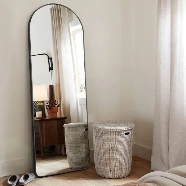 KIAYACI Arched Full Length Mirror Floor Mirror with Stand Bedroom Dressing Mirror Full Body Wall Mirror (Gold, 59" x 20")