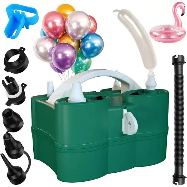 Sinbee Balloon Pump, Balloon Pump Electric, Portable Dual Nozzle Electric Blower Air Pump Inflator for Party Decoration. Faster and Save Time