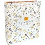 Recipe Binder, 8.5 x 9.5 3 Ring Binder Organizer Set (with 50 Page Protectors, 1