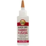 Aleene's Quick Dry fabric Fusion Permanent Fabric Adhesive, 4-Ounce