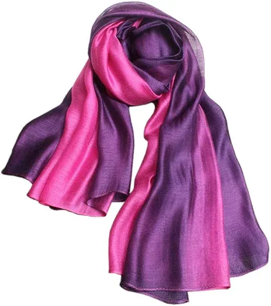 SNUG STAR Cotton Silk Scarf Elegant Soft Wraps Color Shade Scarves for Women