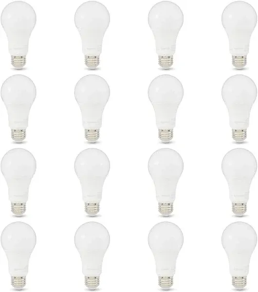 Amazon Basics A19 LED Light Bulbs 100 Watt Equivalent, Daylight White (5000K), Energy Efficient 15W, Non-Dimmable, 10,000 Hour Lifetime, 2-Pack