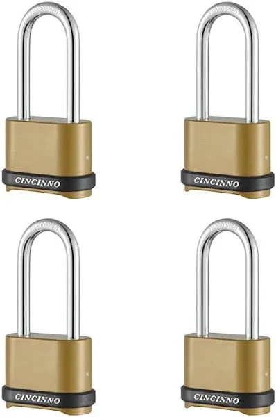 Heavy Duty Weatherproof Combination Lock, 4-Pack Outdoor Combo Lock,Resettabl<wbr/>...