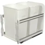 Knape and Vogt Double 35 Qt. Undermount Pullout Waste Containers (White)