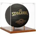 10&#034; Acrylic Basketball Display Case with Solid Wood Base for Memorable Keepsakes