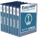 Easyview Premium Round Ring Customizable View Binder (6 Pack) Royal Blue / 1 inch