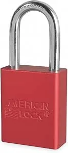 American Lock Red Lockout Padlock, Different Key Type, Aluminum Body Material A1106RED - 1 Each