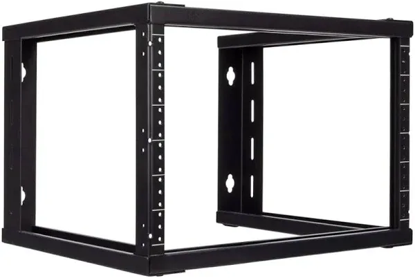 NavePoint 6U Wall Mount Rack - 6U Server Rack for 19 Inch IT Equipment Open Frame Rack – 6U Network Rack for AV & Server Equipment 16” Deep 6U Rack, Black