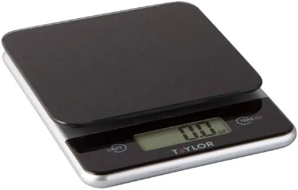  Glass Top Food Scale with Touch Control Buttons, 11 lb Capacity, Silver 