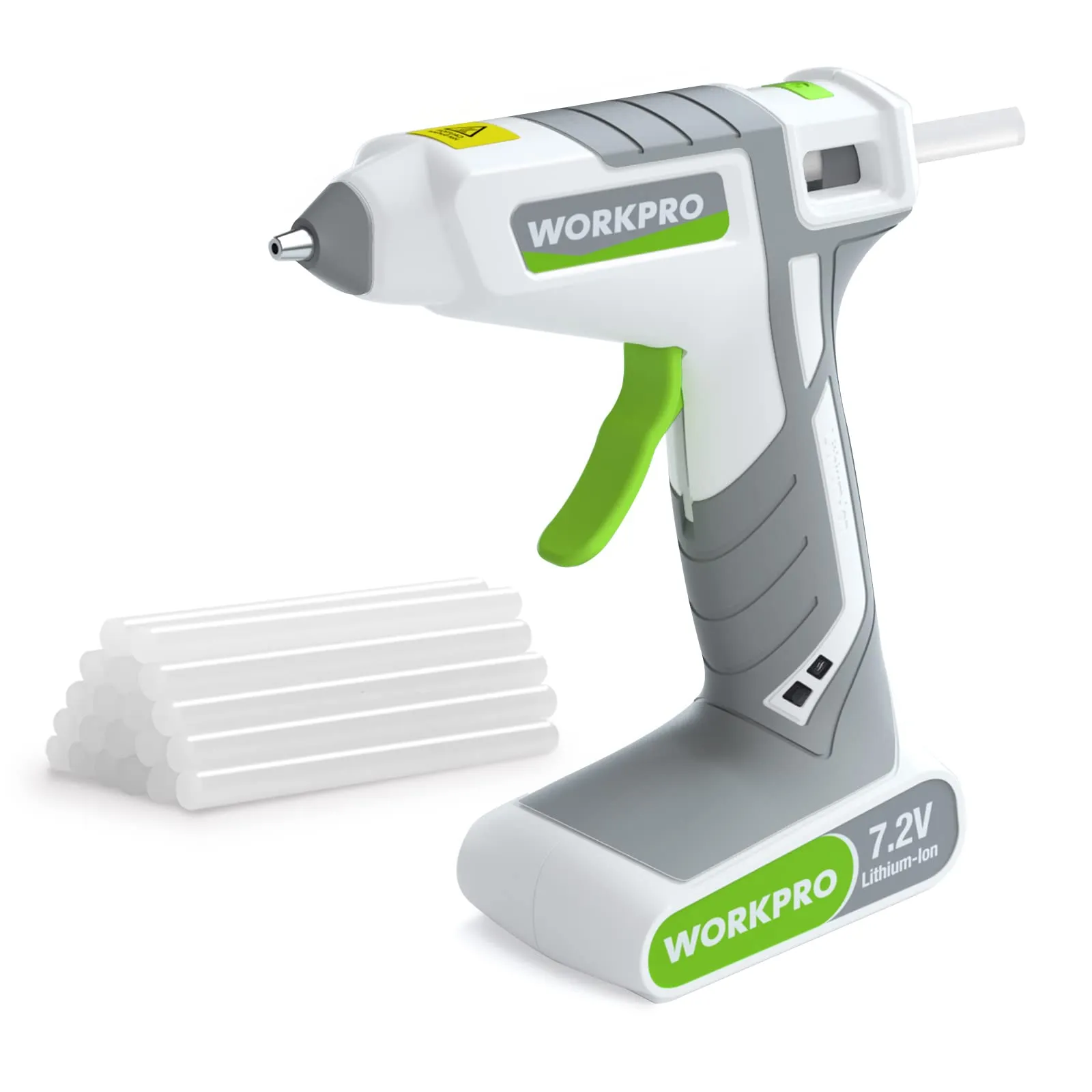 WORKPRO Cordless Hot Melt Glue Gun 7.2V Rechargeable Glue Gun w/20PC Glue Sticks