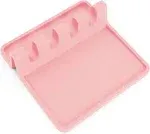 Zulay Kitchen Silicone Utensil Rest with Drip Pad - Taffy Pink