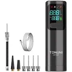 Tonuni Electric Ball Pump,Portable Air Pump Ball Pump Inflator Needles with Digital Gauge for Basketball Football Soccer Ball Beach Sports Exercise B