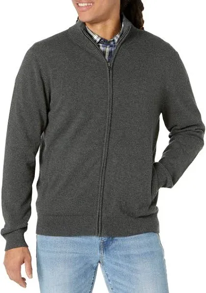 Amazon Essentials Men's Full-Zip Cotton Sweater