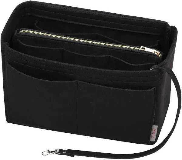 ZTUJO Purse Organizer Insert Felt Bag Organizer with Metal Zipper