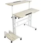 Mind Reader Standing Desk, Adjustable Height, Computer Desk, Laptop Desk, Portable, Rolling, 23.5" L x 19.5" W x 39" H, Black