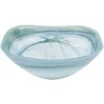 Badash Aqua Blue Bowl Alabaster Glass Centerpiece Serving Bowl - 10” Diameter