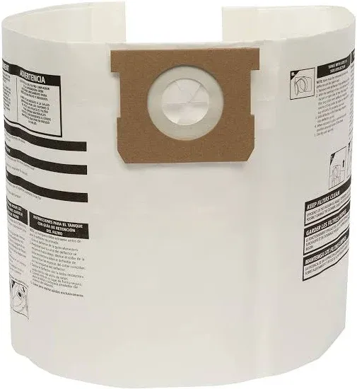 New Shop-Vac Type E 90661 3PK Disposable Filter Bags 5 to 8 Gallon Tank - 2 Pkgs