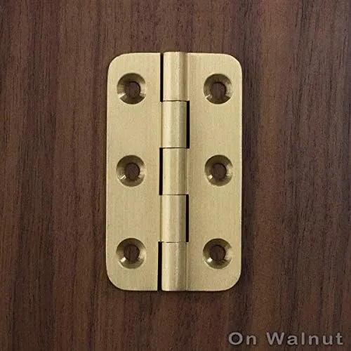 Keenkee 4 Pcs Brushed Solid Brass Butt Hinges