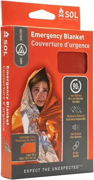 SOL 12132 Polyester Emergency Blanket Orange Single Person