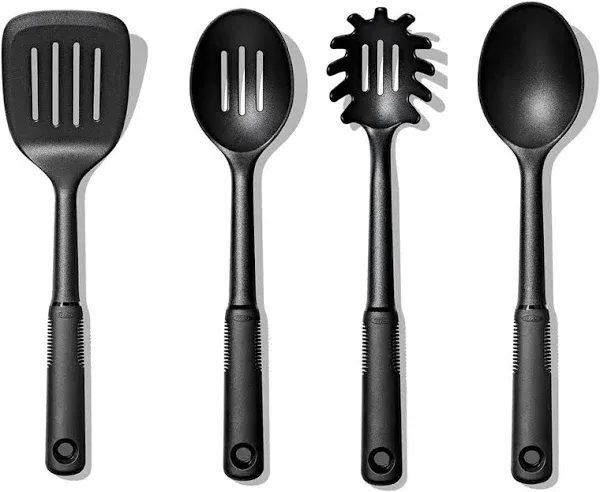 COJOJO 4 Pack Silicone Nylon Turner Spatula Spoon Ladle Spaghetti Server Slotted