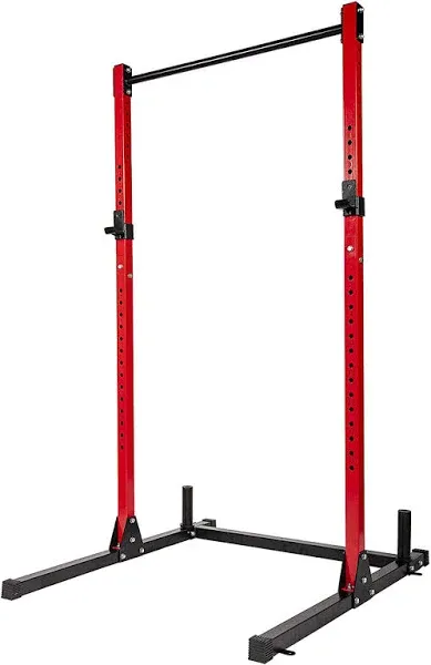 Multi-Function Adjustable Power Rack Exercise Squat Stand with J-Hooks and Ot...