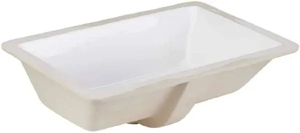 Signature Undermount Bathroom Sink 21&#034;Lx14&#034;Wx7.13<wbr/>&#034;D DurableRectang<wbr/>ular Whitewash