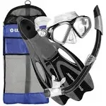 U.S. Divers Adult Cozumel Mask, Seabreeze II Snorkel, ProFlex Fins,