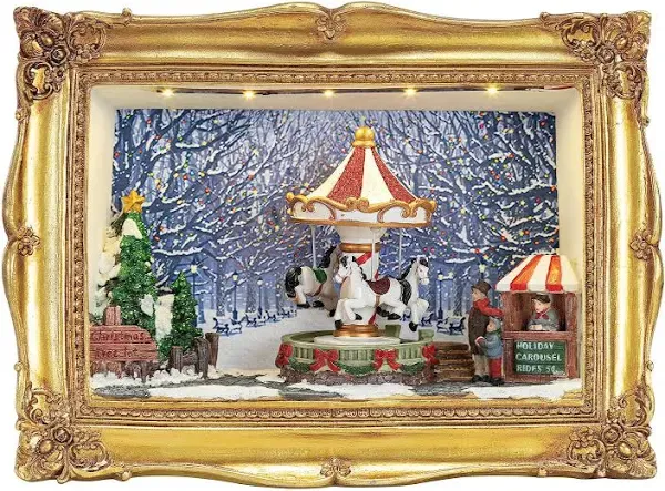 Mr. Christmas 90th Anniversary Collection Animated Musical Frame Carousel Shadow Box