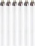 6 Pack F13T5 Fluorescent Tube 21&#034; 13W Mini Bi 2-Pin G5 4100K Cool White Lights