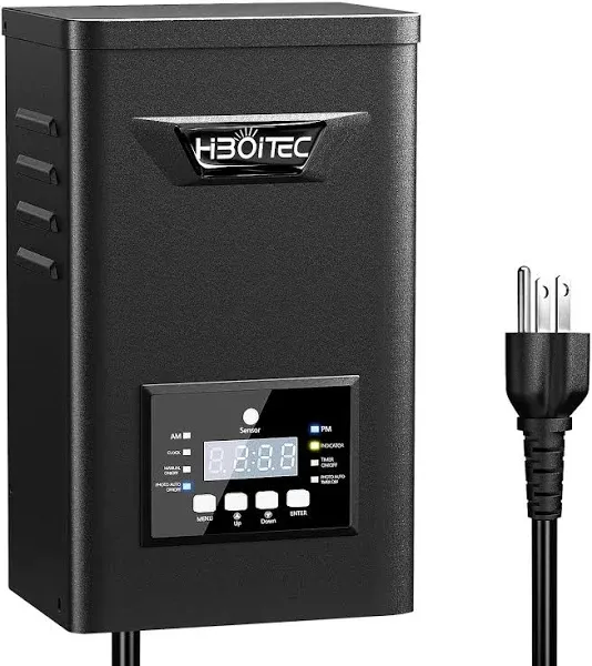 HIBOITEC 400W Low Voltage Landscape Transformer, Outdoor Lighting Transformer with Photocell Sensor and Timer, 120V AC to 12V/14V AC Weatherproof Transformers for Landscape Lighting Path Lights