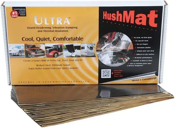 Hushmat 10300 Trunk Kit has 10 black sheets of 12x23 in Ultra. Total 19.1 sqft.