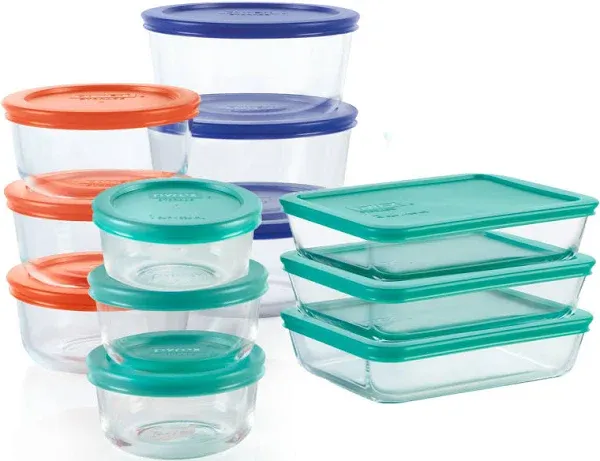 Simply Store 12-Pack Mixed Sized Glass Food Storage Set, Round &amp; Rectangular