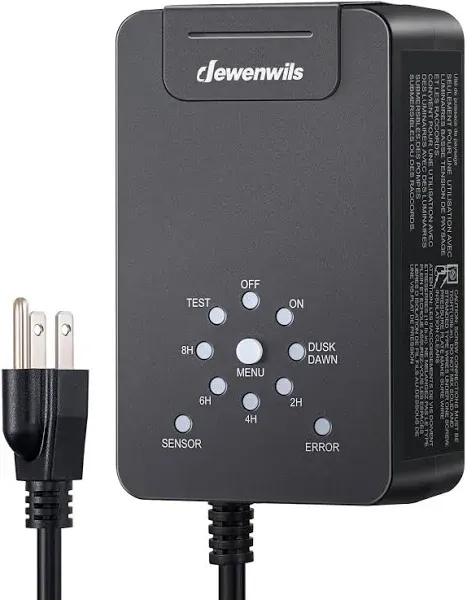 DEWENWILS 60W Low Voltage Transformer with Remote Control, 120V AC to 12V DC, Dusk to Dawn Sensor & Timer, Weatherproof Low Voltage Landscape Transformer for Spotlights, Garden Lights, Pathway Lights