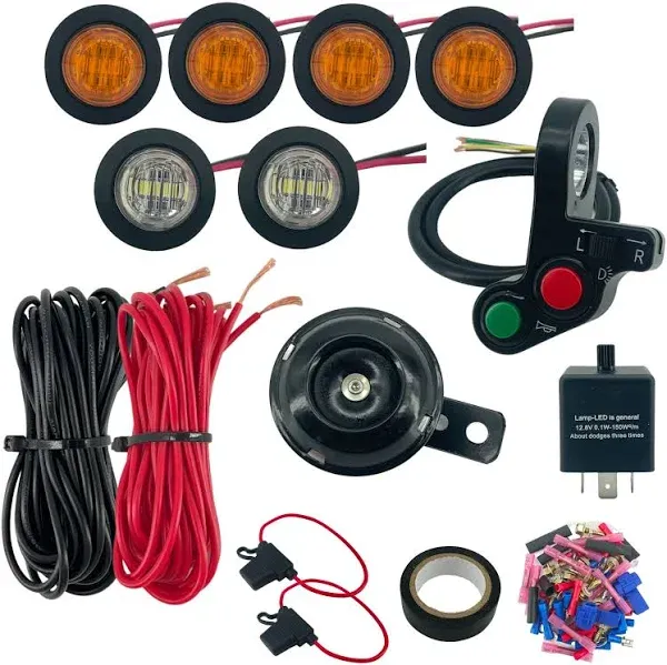 ATV UTV SXS Turn Signal Street Legal LED Light Kit Horn For Polaris Can Am Honda