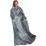 Catalonia Wearable Blanket with Sleeves and Pocket, Cozy Soft Fleece Mink Micro Plush Wrap Throws Blanket Robe for Adults