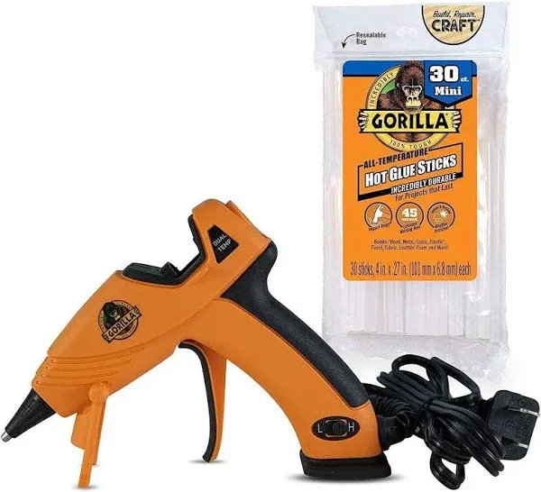 Gorilla Dual Temp Mini Hot Glue Gun Kit