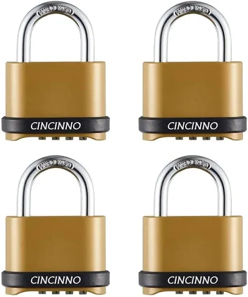 Heavy Duty Weatherproof Combination Lock, 4-Pack Outdoor Combo Lock,Resettabl<wbr/>...