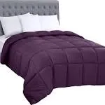 Utopia Bedding Comforters Queen Size, All Season Duvet Insert, Down Alternative Box Stitched Bed Comforter with Corner Tabs, Machine Washable (Plum)