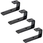 MDPLY 4 Pack Bunk Bed Ladder Hooks, Inside Width 1" Black PVC Coated Metal Bunk Bed Replacement Hardware Brackets, J Heavy Duty RV Bunk Ladder Tool