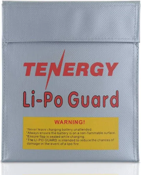 Tenergy 2 Pack Lipo Bags, Fire Retardant Lipo Battery Bag for Charging and Storage