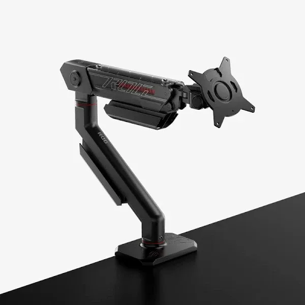 ASUS ROG Ergo Monitor Arm (AAS01) - Monitor Mount with Cable Management, Ergonomic, Pivot, Swivel, Height Fully Adjustable, Clean Desk Setup, up to 39 inches*, 23lbs*, VESA 100x100, Mechanical Spring