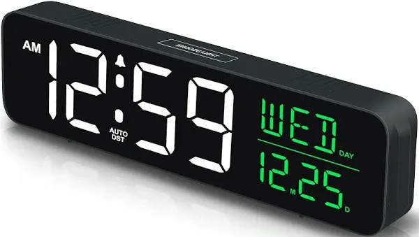 Large Display Digital Alarm Clock for Bedroom Living Room, Loud for Heavy Sle...