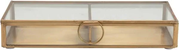 Creative Co-Op Brass &amp; Glass Display Box