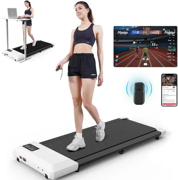 DeerRun Walking Pad, Treadmills for Home, 2024 Newest Smart Raceable Under Desk Treadmill, Quiet Operation Mini Treadmill, Low Noise Walking Treadmill 265Lb Capacity, No-Assembly