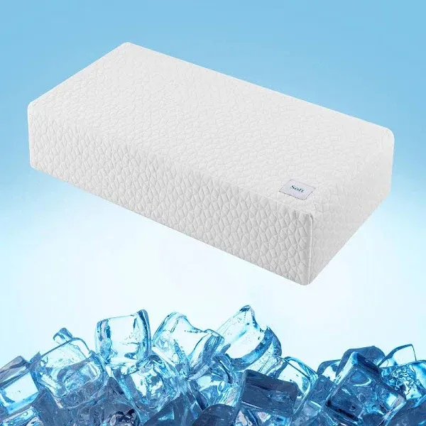 HARBOREST Ice Cube Cooling Pillow for Side Sleepers Memory Foam Side Sleeper Pillow Support Head & Neck for Pain Relief，12"x24"x5"